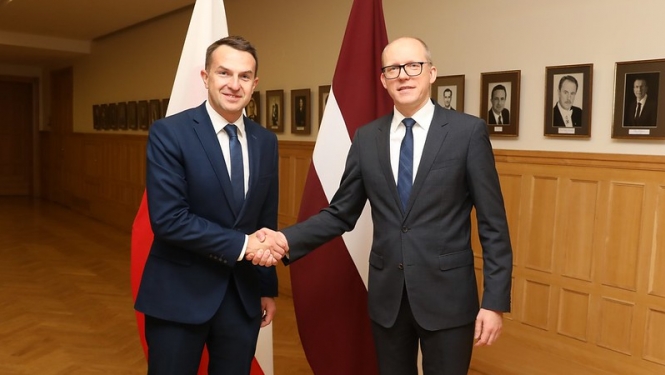 Ārlietu ministrijas valsts sekretārs Andris Pelšs tiekas ar Polijas Eiropas Savienības lietu ministru Adamu Šlapku (Adam Szłapka)