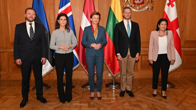 Latvijas, Igaunijas, Islandes un Lietuvas ārlietu ministri un Gruzijas prezidente