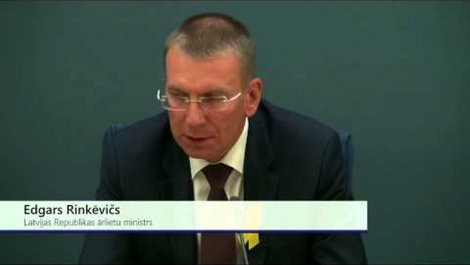 Edgara Rinkēviča un Marinas Kaljurandas preses konference