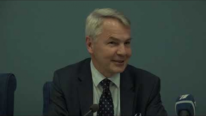 E. Rinkēviča un Somijas ārlietu ministra preses konference