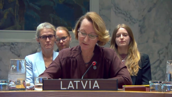 Dace Melbārde at UN Security Council Debate