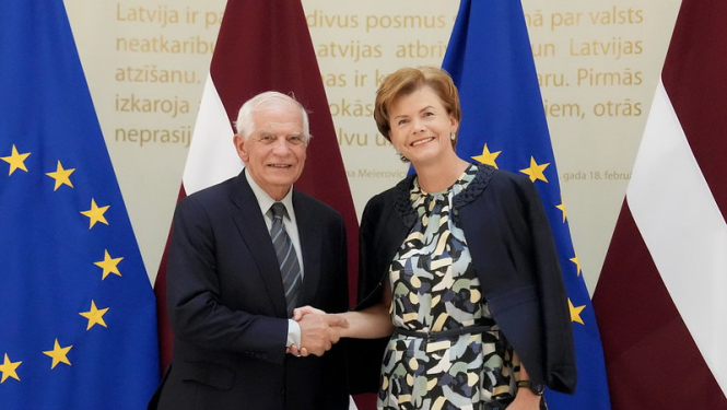 ārlietu ministre B.Braže un ES augstais pārstāvis Ž.Borels