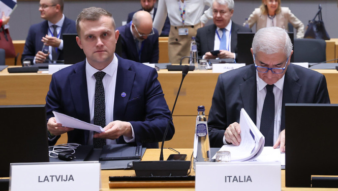 Artjoms Uršuļskis at the EU General Affairs Council meeting