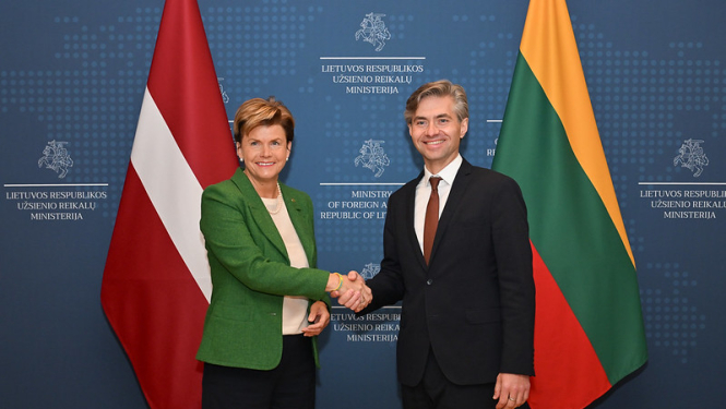 Ārlietu ministre Baiba Braže tiekas ar Lietuvas ārlietu ministru Ķēstuti Budri