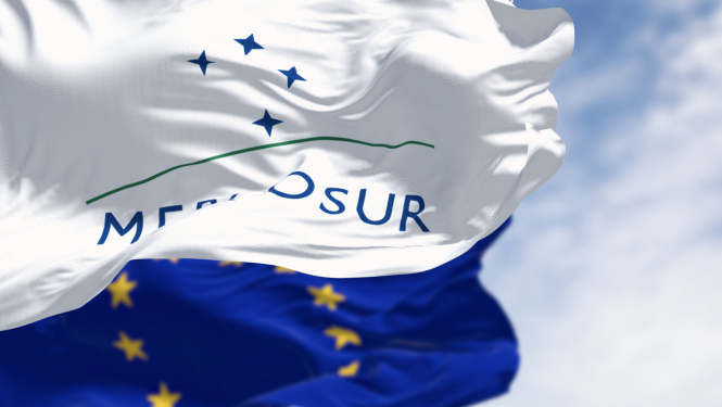 Mercosur un Eiropas Savienības karogi