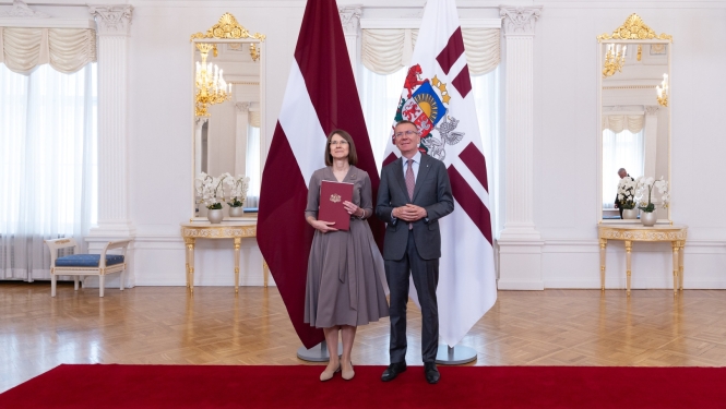 Vēstniece Agnese Saliņa un Valsts prezidents Edgars Rinkēvičs