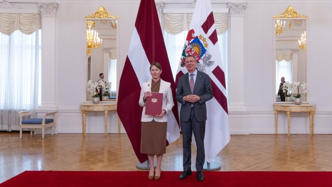 Vēstniece Katarina Plātere un Valsts prezidents Edgars Rinkēvičs