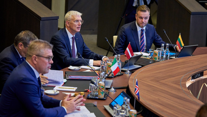 Krišjānis Kariņš takes part in the meeting of NATO Ministers of Foreign Affairs