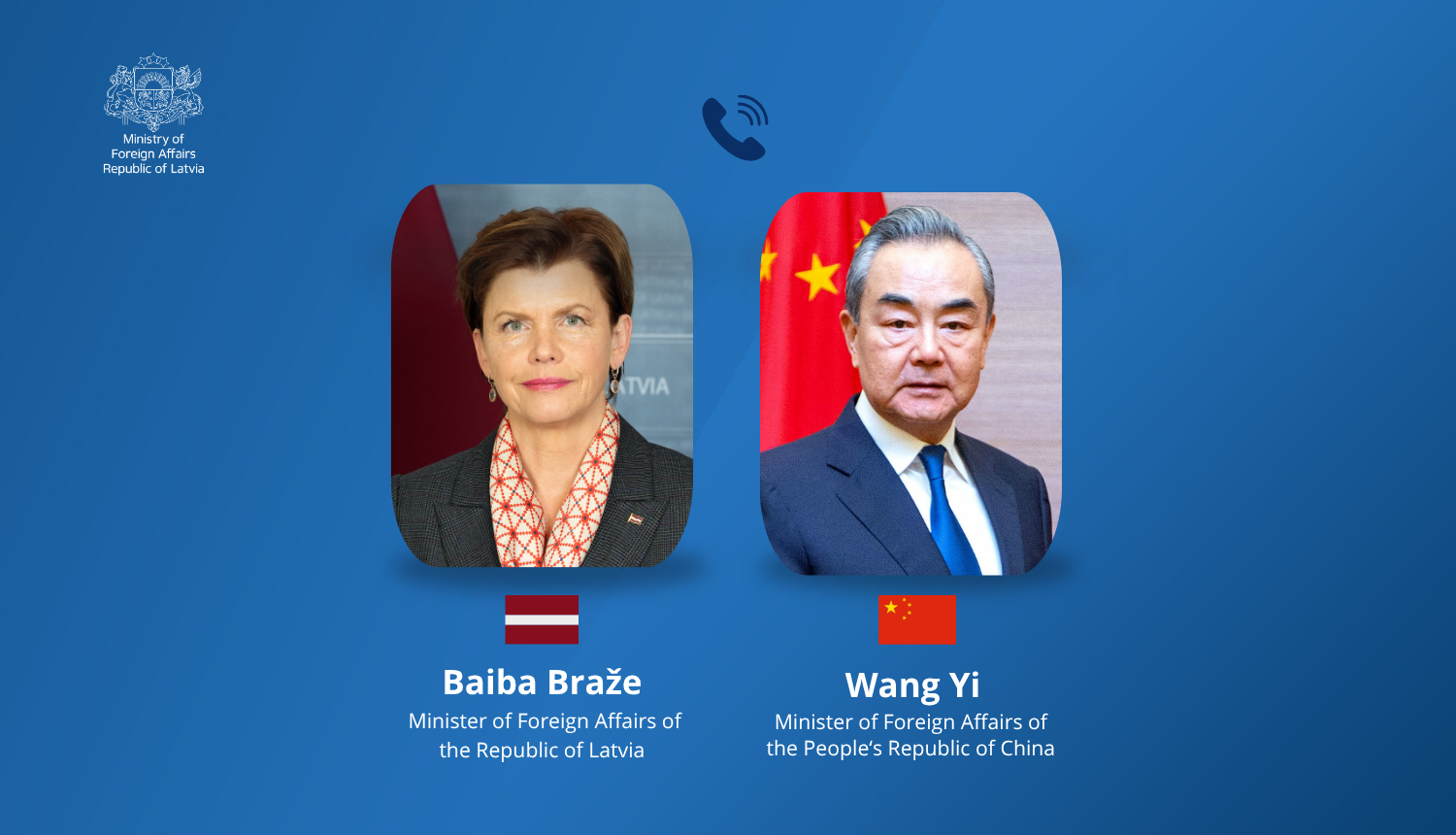 Baiba Braže and Wang Yi