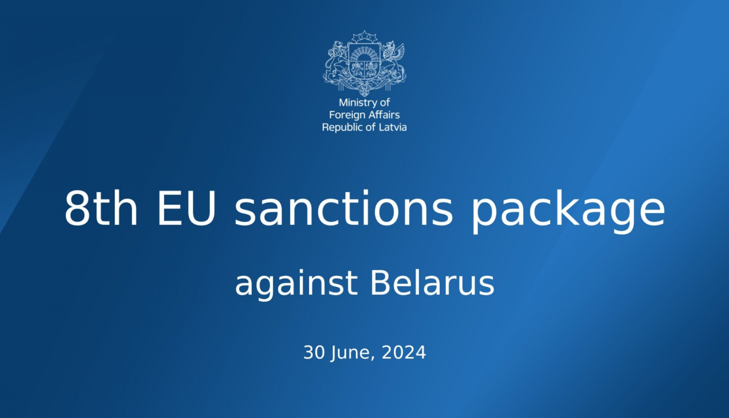 8th EU sanctions package against Belarus 30 June, 2024