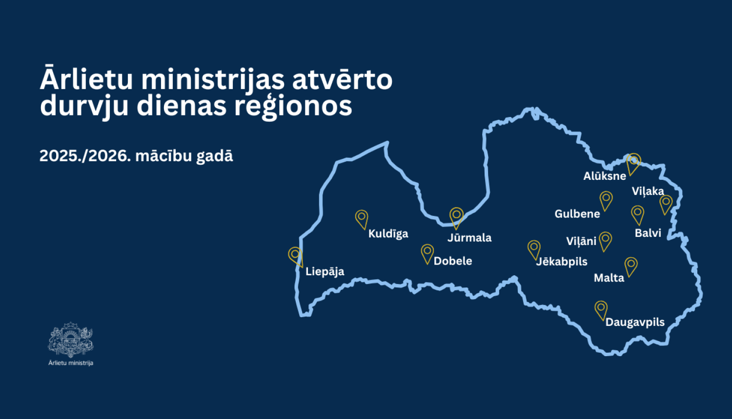 Ārlietu ministrijas atvērto durvju dienu reģionos plakāts