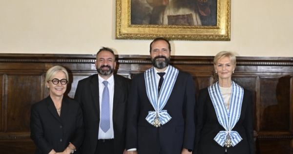 Non-resident Ambassador of Latvia Elita Gavele presents credentials to the Captains Regent of San Marino