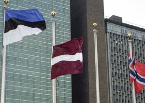 Flag-raising ceremony at United Nations Headquarters in New York