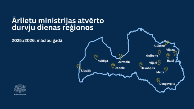 Ārlietu ministrijas atvērto durvju dienu reģionos plakāts
