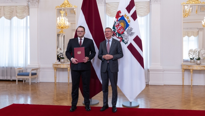 Vēstnieks Kaspars Krumholcs un Valsts prezidents Edgars Rinkēvičs