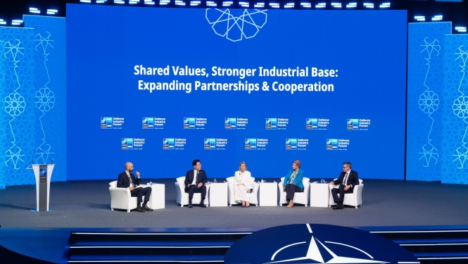 Baiba Braže uzstājas NATO samita Aizsardzības industrijas foruma diskusijā “Shared Values, Stronger Industrial Base: Expanding Partnerships and Cooperation”