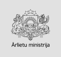 ĀM ģerbonis melns uz pelēka fona