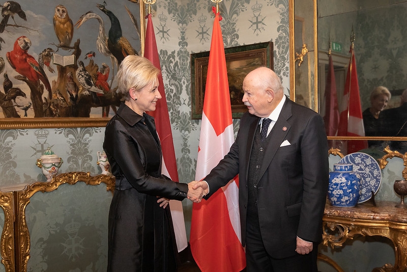 Latvian Ambassador Elita Kuzma presents her credentials to the Prince and Grand Master of the Sovereign Military Hospitaller Order of Malta