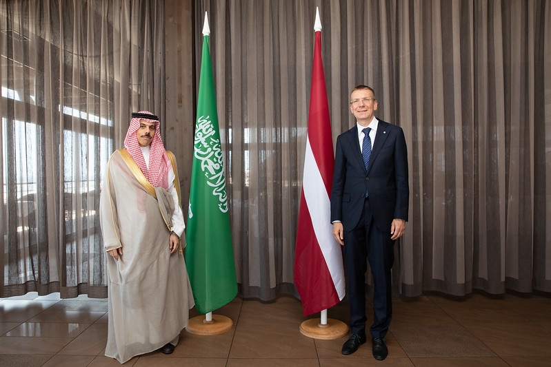 The Foreign Minister of Saudi Arabia on a first-ever visit to Latvia