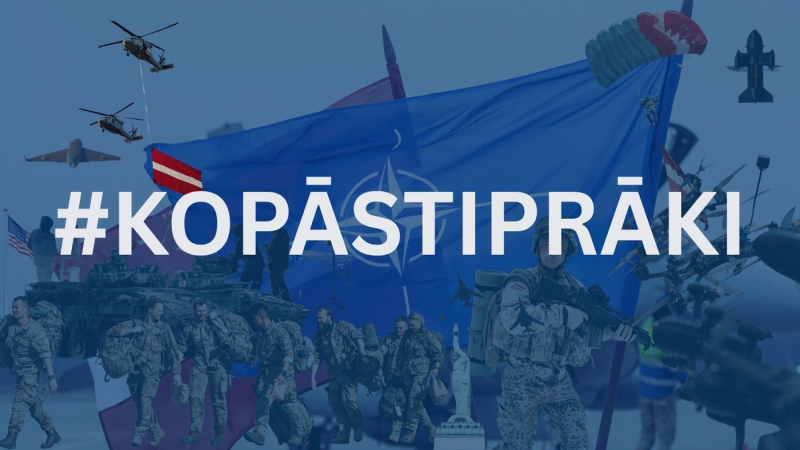 #KOPĀSTIPRĀKI, Brīvības piemineklis, NATO karogs, Latvijas karogs, NATO kareivji, iznīcinātāji, tanki, droni