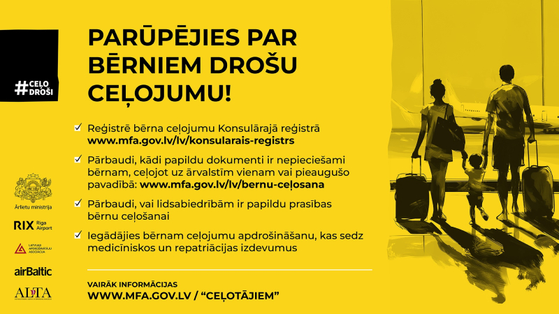Ieteikumi ceļošanai kopā ar bērnu