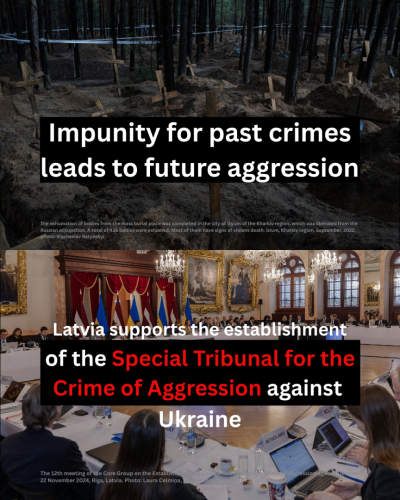 Visual on Latvia's support to the establishment of the Special Tribunal for the Crime of Aggression against Ukraine