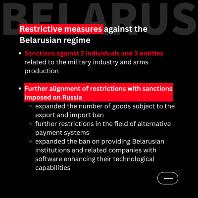 Restrictive measures against the Belarusian regime