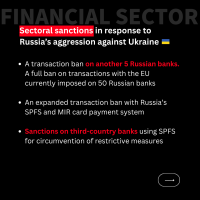 Sectoral sanctions in response to Russia’s aggression against Ukraine (part 3)