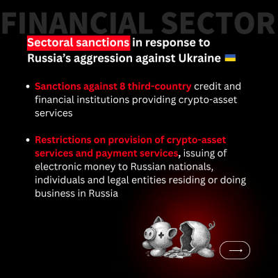 Sectoral sanctions in response to Russia’s aggression against Ukraine (part 4)