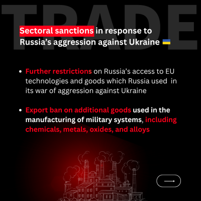 Sectoral sanctions in response to Russia’s aggression against Ukraine (part 5)