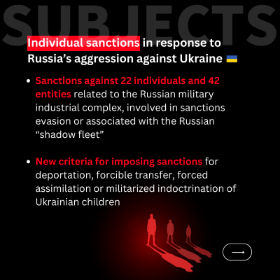 Individual sanctions in response to Russia’s aggression against Ukraine