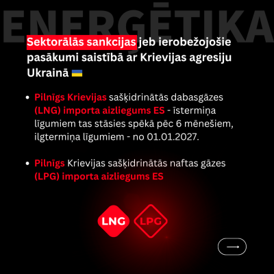 Sektorālās sankcijas jeb ierobežojošie pasākumi saistībā ar Krievijas agresiju Ukrainā