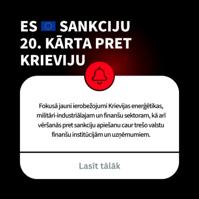 ES sankciju 20. kārta pret Krieviju - 1. daļa