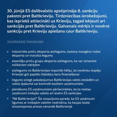 Uzskaitīti sankciju pret Baltkrieviju panākumi