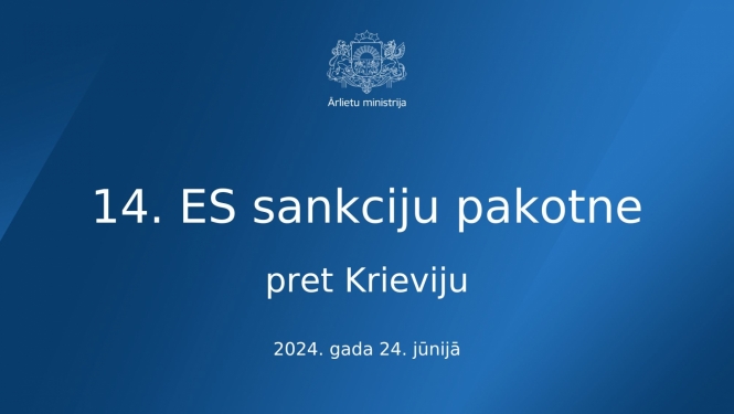 Uzraksts 14. ES sankciju pakone pret Krieviju 2024. gada 24. jūnijā