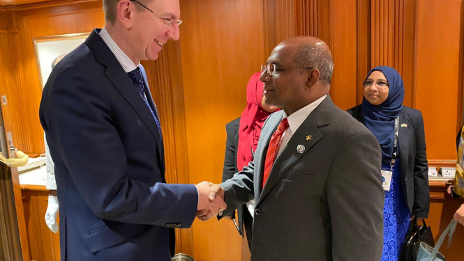 The Foreign Ministers of Latvia and the Maldives discuss opportunities for practical cooperation