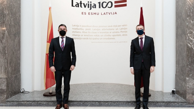 Ārlietu ministrs ar Ziemeļmaķedonijas Republikas premjerministra vietnieku Eiropas lietās pārrunā divpusējo sadarbību un Ziemeļmaķedonijas integrāciju ES