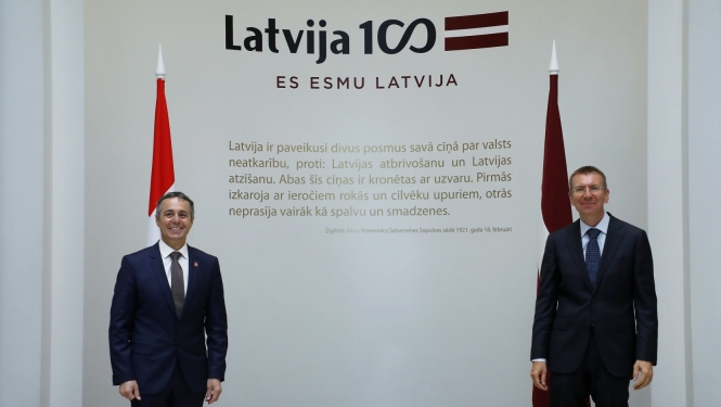 Latvijas un Šveices ārlietu ministri atzinīgi novērtē aktīvo divpusējo dialogu un apspriež jaunas sadarbības jomas