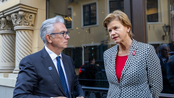 Foreign Minister Baiba Braže and the President of the Council of Europe’s Parliamentary Assembly