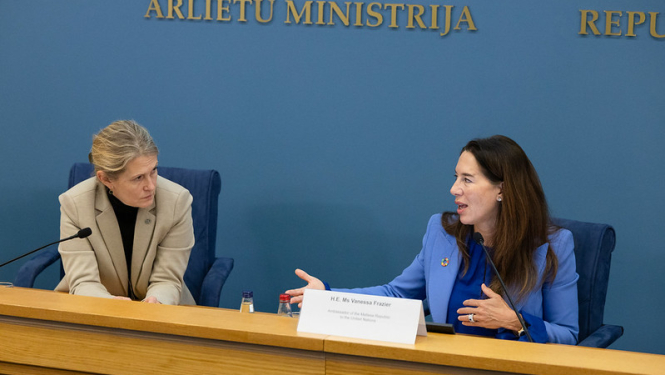 Maltas vēstniece ANO Vanesa Freizere Vēstnieku sanāksmē, 2025. gada 30.janvāris