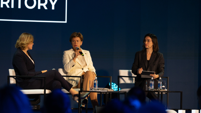Baiba Braže at the Techritory 2025 forum discussion
