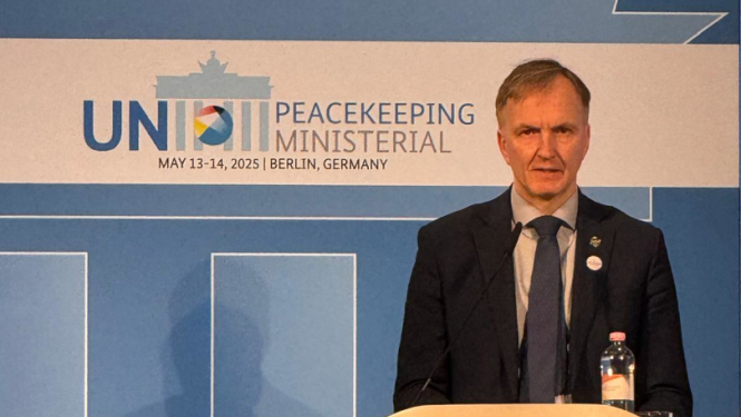 Andrejs Pildegovičs ANO Miera uzturēšanas konferencē Vācijā uzrunā klātesošos