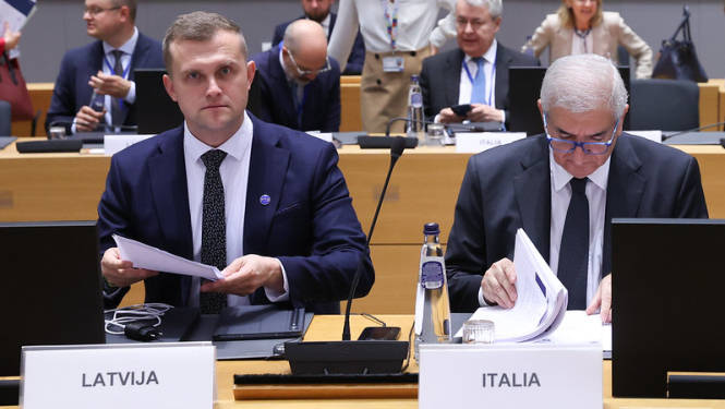 Artjoms Uršuļskis at the EU General Affairs Council meeting