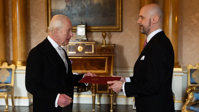 Ambassador Atis Lots submits credentials to King Charles III
