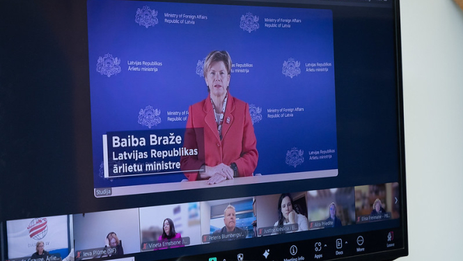 Baiba Braže uzrunā Diasporas konsultatīvās padomes gada noslēdzošās sēdes dalībniekus