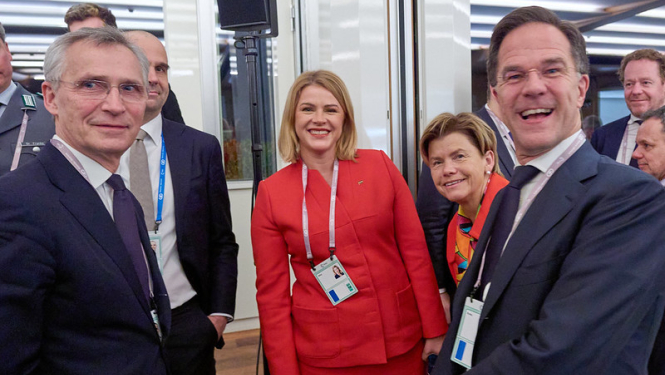 Jens Stoltenberg, Evika Siliņa, Baiba Braže un Mark Rutte