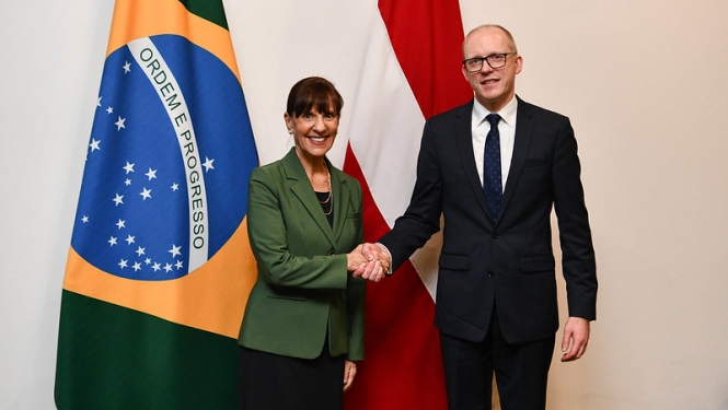 Ārlietu ministrijas valsts sekretārs Andris Pelšs tiekas ar Brazīlijas Ārlietu ministrijas Eiropas un Ziemeļamerikas jautājumu sekretāri Mariju Luīzu Eskorelu de Moraisu (Maria Luisa Escorel de Moraes)
