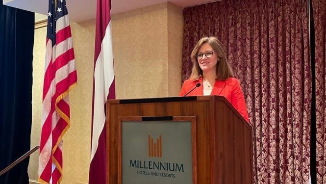 Parlamentārā sekretāre Zanda Kalniņa-Lukaševica Spotlight Latvia biznesa konferencē