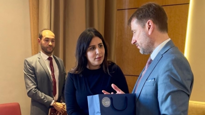 Ārlietu ministrijas valsts sekretāra vietnieks-politiskais direktors Andžejs Viļumsons tiekas ar Marokas parlamenta Pārstāvju palātas Ārlietu, valsts aizsardzības un diasporas lietu komisijas prezidenti Nadju Boaidu (Nadia Bouaida)