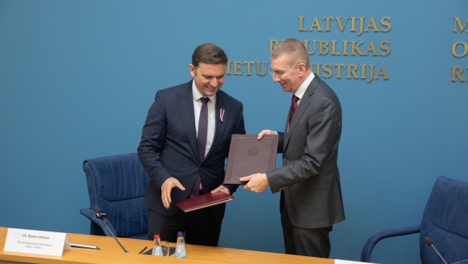 Edgars Rinkēvičs tikās ar Ziemeļmaķedonijas Republikas ārlietu ministru Bujaru Osmani